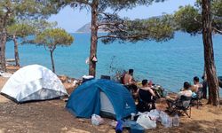 Mersin'in kamp alanlarında Kurban Bayramı tatili yoğunluğu