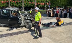 Adana'da trafik kazası tatbikatı yapıldı