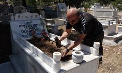 Burdur'da mezarlıklarda vatandaşlara lavanta fidesi dağıtıldı