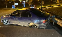 Düzce'de polise 'dur'mayan sürücüyü kaza durdurdu!