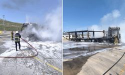 Reyhanlı’da Park Halindeki TIR Yandı