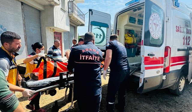 Adana'da çapa makinesine ayağı sıkışan kişiyi itfaiye kurtardı