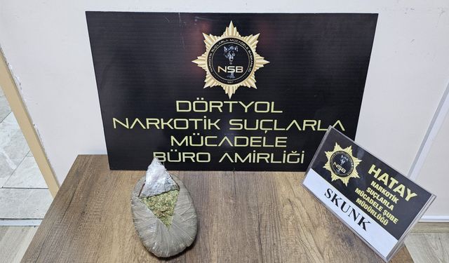 Hatay'da 595 gram esrar ele geçirildi