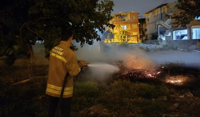 İskenderun'da otluk alanda çıkan yangın söndürüldü