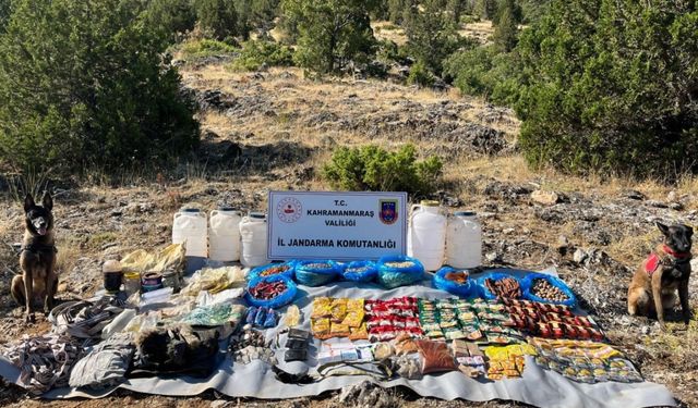 Kahramanmaraş'ta teröristlerin kullandığı depo ve yaşam malzemeleri bulundu