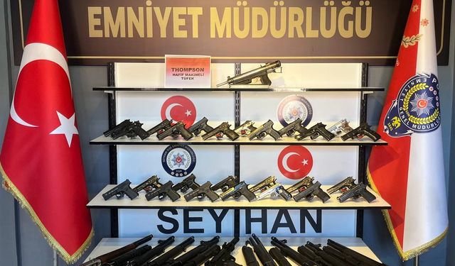 Adana'da asayiş uygulamalarında 67 ruhsatsız silah ele geçirildi