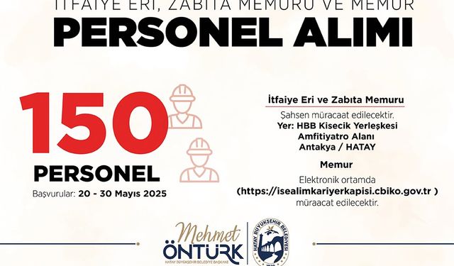 HBB’den 150 Memur Alımı: Başvurular 20-30 Mayıs Tarihleri Arasında