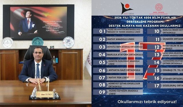 Antakya’dan 17 Okul TÜBİTAK 4006 Desteği Kazandı