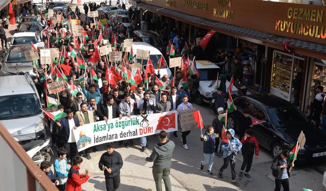 Filistin İçin Destek Yürüyüşün Katılım