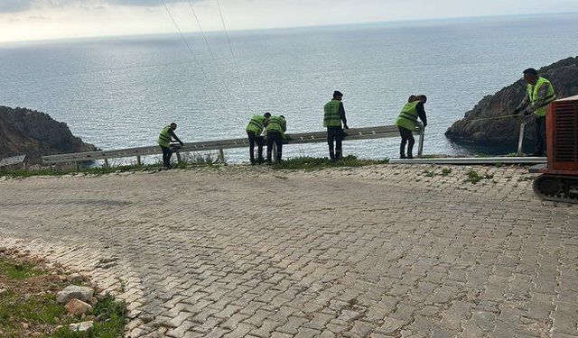 Karamağara Yolunda Güvenlik Çalışması Başladı