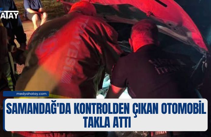 Samandağ'da Kontrolden Çıkan Otomobil Takla Attı