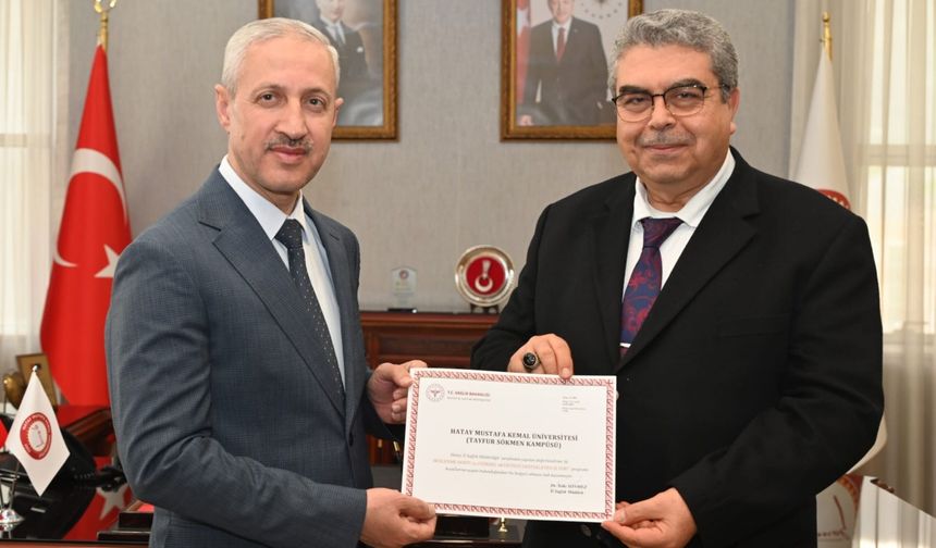 Mustafa Kemal Üniversitesi’ne “Beslenme Dostu İş Yeri” Belgesi