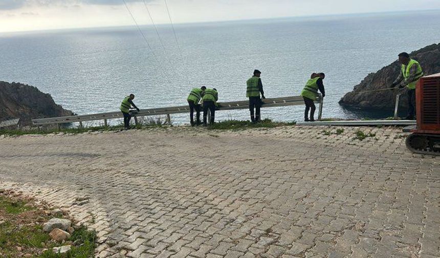 Karamağara Yolunda Güvenlik Çalışması Başladı